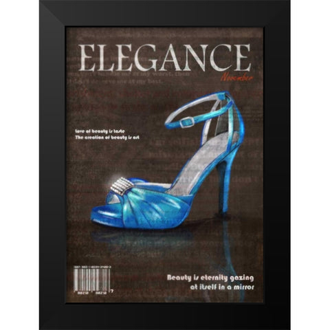 Haute Shoe 2 Black Modern Wood Framed Art Print by Roko, Ken