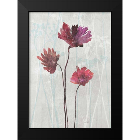 Blush Blooms 2 Black Modern Wood Framed Art Print by Roko, Ken
