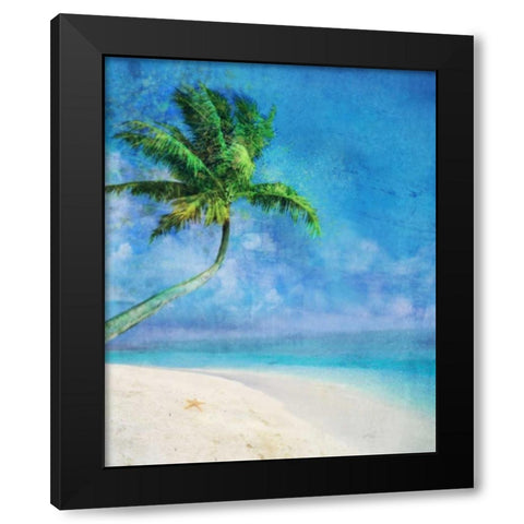 Palm Beach and Starfish Black Modern Wood Framed Art Print with Double Matting by Roko, Ken
