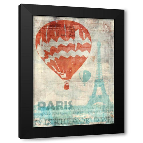 Paris Travel Black Modern Wood Framed Art Print with Double Matting by Roko, Ken