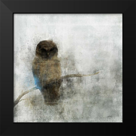 Guardian Owl Black Modern Wood Framed Art Print by Roko, Ken