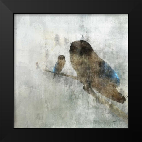 Mama Owl and Baby Black Modern Wood Framed Art Print by Roko, Ken