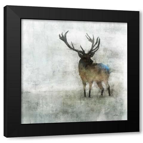Silent Stag Black Modern Wood Framed Art Print with Double Matting by Roko, Ken