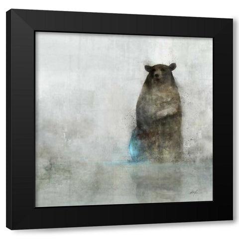 Friendly Bear 1 Black Modern Wood Framed Art Print with Double Matting by Roko, Ken