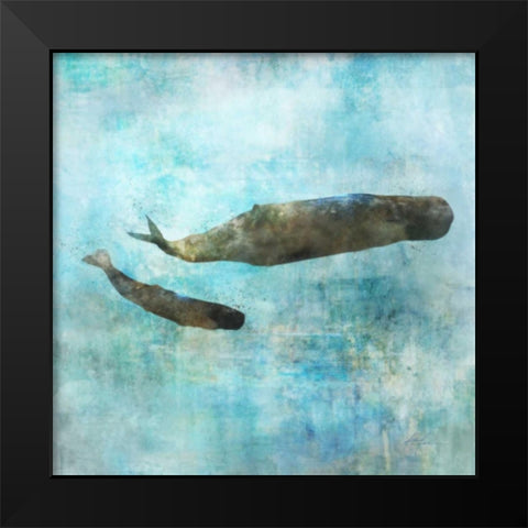 Ocean Whale 2 Black Modern Wood Framed Art Print by Roko, Ken