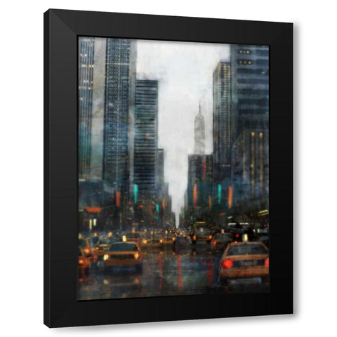 New York After Hours-Square Black Modern Wood Framed Art Print with Double Matting by Roko, Ken
