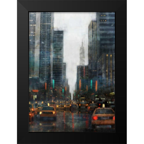 New York After Hours-Square Black Modern Wood Framed Art Print by Roko, Ken