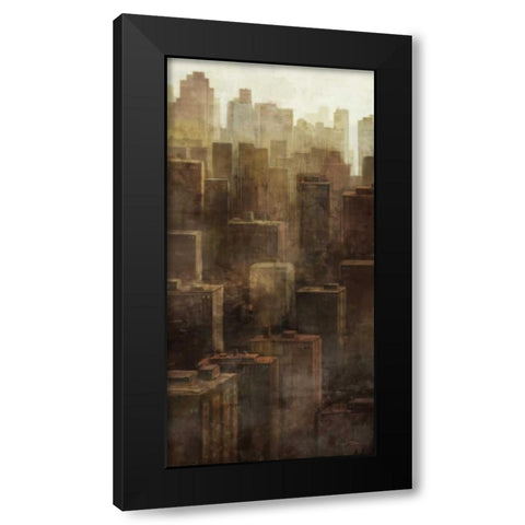 Metropolis City 1 Black Modern Wood Framed Art Print with Double Matting by Roko, Ken