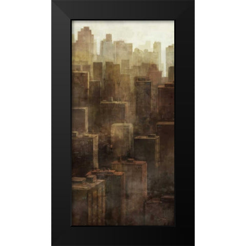 Metropolis City 1 Black Modern Wood Framed Art Print by Roko, Ken