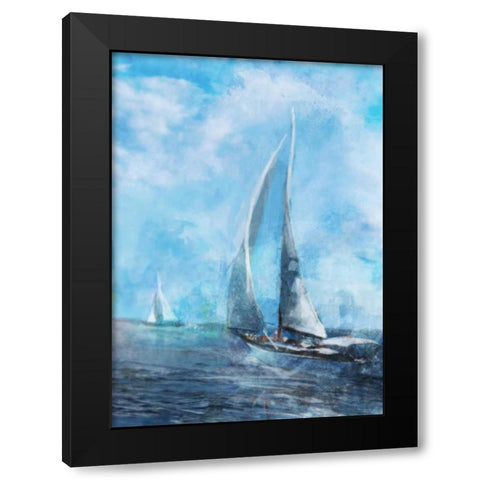Sailing Sea 2 Black Modern Wood Framed Art Print with Double Matting by Roko, Ken