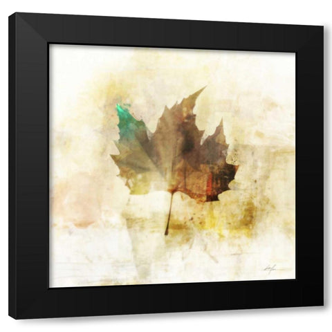 Falling Maple Leaf 1 Black Modern Wood Framed Art Print by Roko, Ken