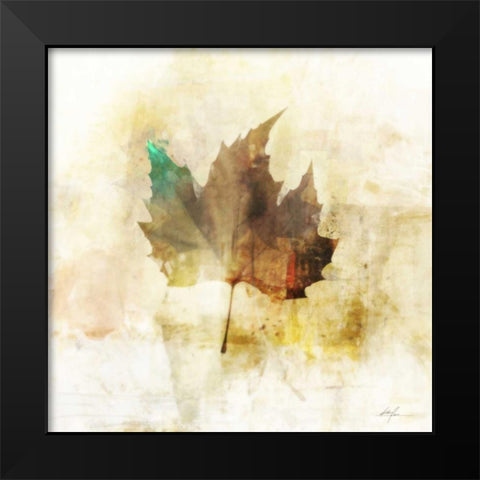 Falling Maple Leaf 1 Black Modern Wood Framed Art Print by Roko, Ken