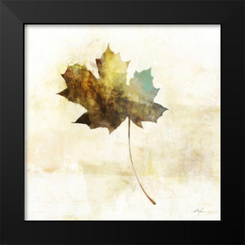 Falling Maple Leaf 2 Black Modern Wood Framed Art Print by Roko, Ken