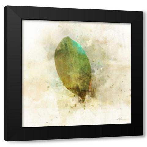 Falling Birch Leaf Black Modern Wood Framed Art Print by Roko, Ken