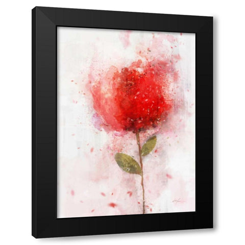 Exuberant Floral Black Modern Wood Framed Art Print with Double Matting by Roko, Ken