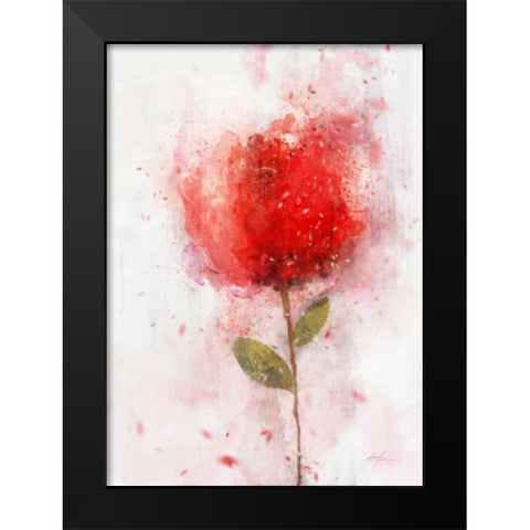 Exuberant Floral Black Modern Wood Framed Art Print by Roko, Ken