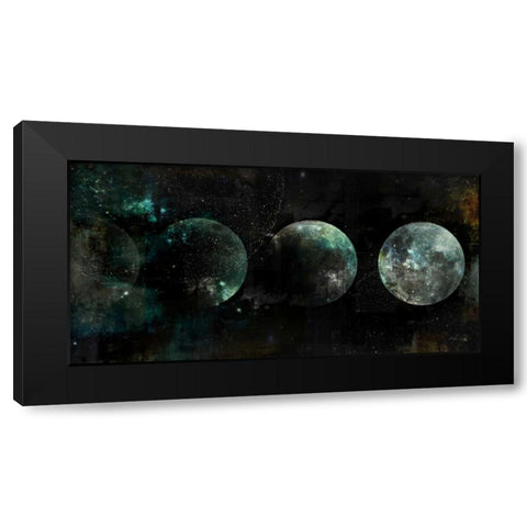 Moon Phases Black Modern Wood Framed Art Print with Double Matting by Roko, Ken