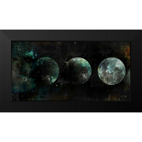 Moon Phases Black Modern Wood Framed Art Print by Roko, Ken