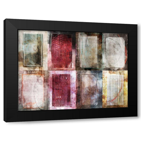 Grid Block Black Modern Wood Framed Art Print by Roko, Ken