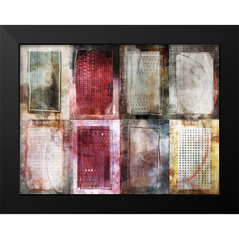 Grid Block Black Modern Wood Framed Art Print by Roko, Ken