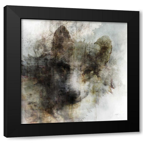 Wolf Call Black Modern Wood Framed Art Print by Roko, Ken
