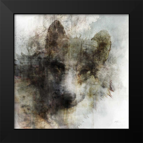 Wolf Call Black Modern Wood Framed Art Print by Roko, Ken