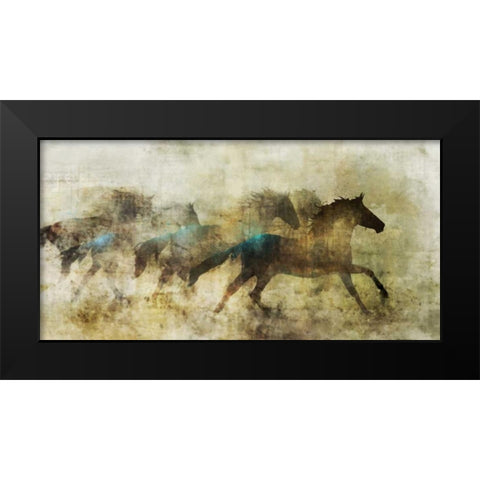 Horses, Beautiful And Free Black Modern Wood Framed Art Print by Roko, Ken
