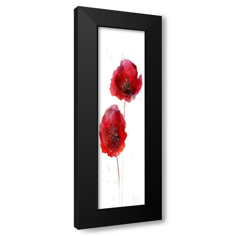 Rain Shower Poppy 2 Black Modern Wood Framed Art Print with Double Matting by Roko, Ken