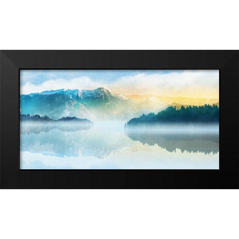 Mountain Lake Black Modern Wood Framed Art Print by Roko, Ken