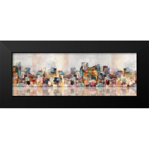 City Of Color Black Modern Wood Framed Art Print by Roko, Ken