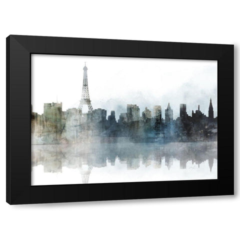City Mood, Paris Black Modern Wood Framed Art Print with Double Matting by Roko, Ken