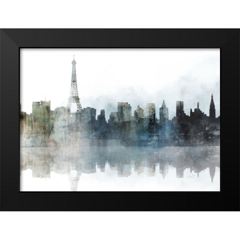 City Mood, Paris Black Modern Wood Framed Art Print by Roko, Ken