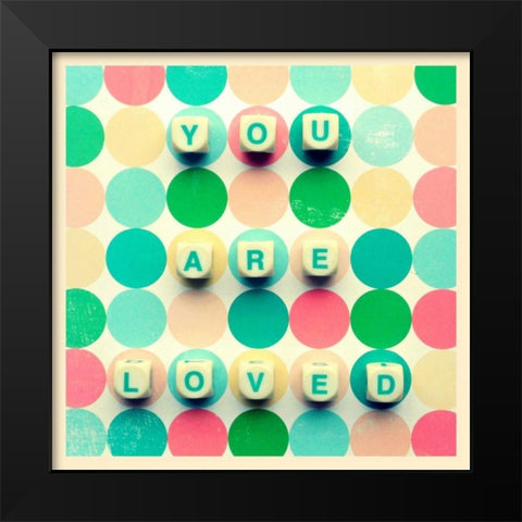 You Are Loved Game Pieces Black Modern Wood Framed Art Print by Dvorak, Vicki