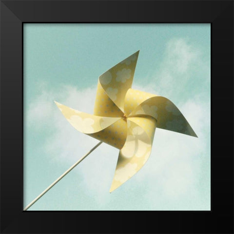 Lemon Twirl Blue Sky Black Modern Wood Framed Art Print by Dvorak, Vicki