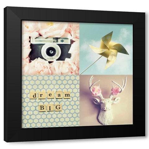 Dream Big Black Modern Wood Framed Art Print by Dvorak, Vicki