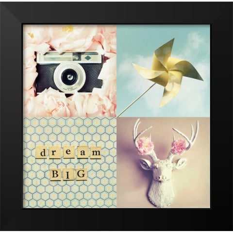 Dream Big Black Modern Wood Framed Art Print by Dvorak, Vicki