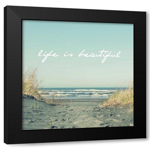 Life Is Beautiful Square Black Modern Wood Framed Art Print with Double Matting by Dvorak, Vicki