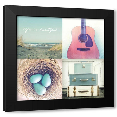 Life Is Beautiful Black Modern Wood Framed Art Print with Double Matting by Dvorak, Vicki