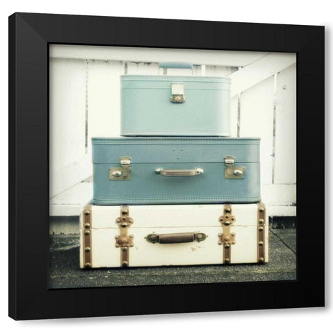 Journey In Blue Black Modern Wood Framed Art Print by Dvorak, Vicki