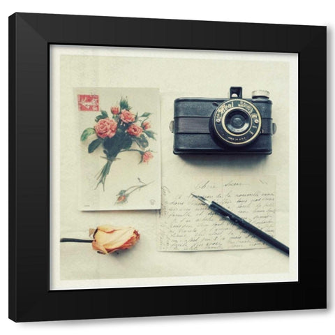 Faded Memories Cream Black Modern Wood Framed Art Print by Dvorak, Vicki
