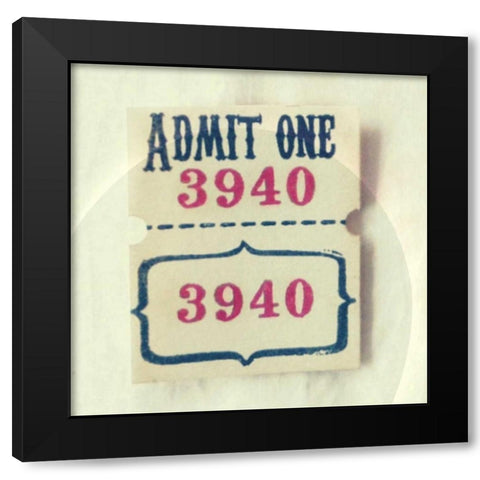 Admit One 3940 Black Modern Wood Framed Art Print by Dvorak, Vicki
