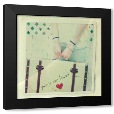 Paris Or Bust Black Modern Wood Framed Art Print by Dvorak, Vicki