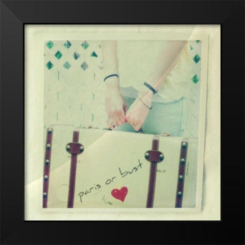 Paris Or Bust Black Modern Wood Framed Art Print by Dvorak, Vicki