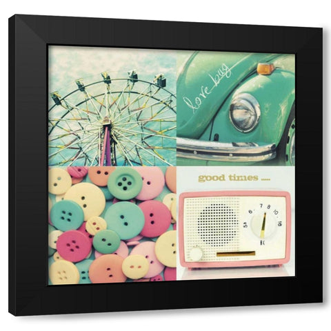 Love Bug Black Modern Wood Framed Art Print with Double Matting by Dvorak, Vicki