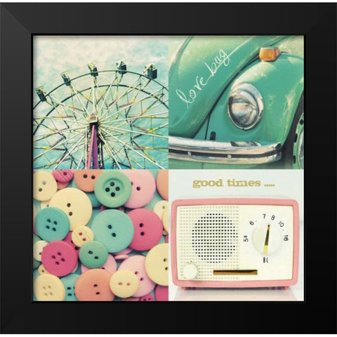 Love Bug Black Modern Wood Framed Art Print by Dvorak, Vicki