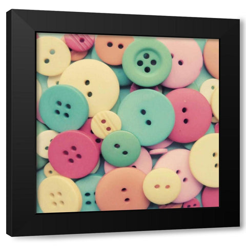 Buttons Buttons Black Modern Wood Framed Art Print by Dvorak, Vicki
