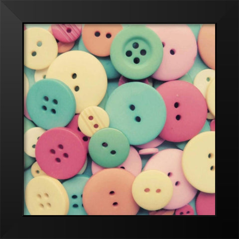 Buttons Buttons Black Modern Wood Framed Art Print by Dvorak, Vicki