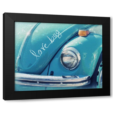 Love Bug Blue Black Modern Wood Framed Art Print by Dvorak, Vicki