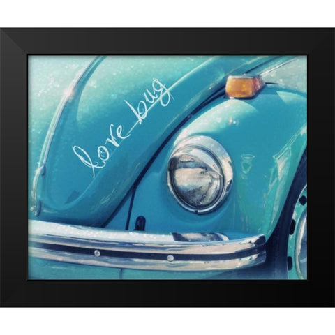 Love Bug Blue Black Modern Wood Framed Art Print by Dvorak, Vicki