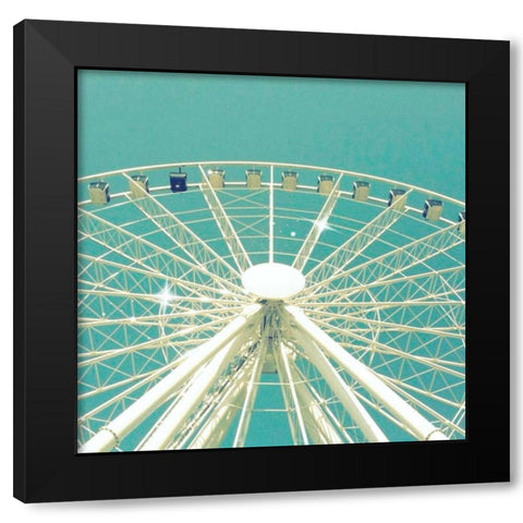 Blue and White Sparkle Black Modern Wood Framed Art Print with Double Matting by Dvorak, Vicki